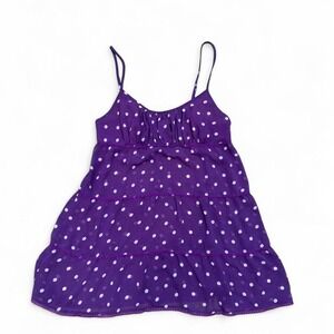morgan taylor sheer purple and white polka dot babydoll dress